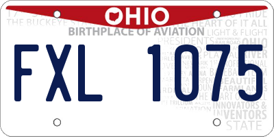 OH license plate FXL1075