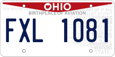 OH license plate FXL1081