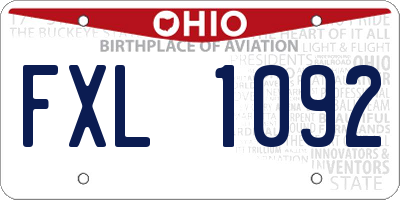 OH license plate FXL1092