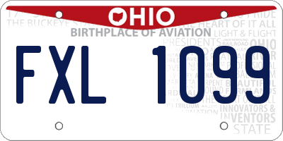 OH license plate FXL1099