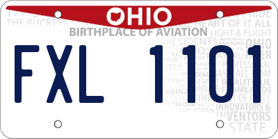 OH license plate FXL1101