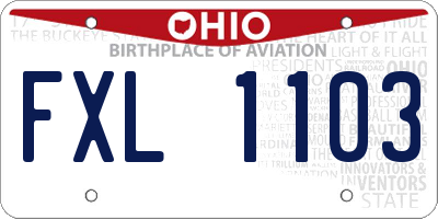 OH license plate FXL1103