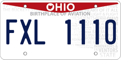 OH license plate FXL1110