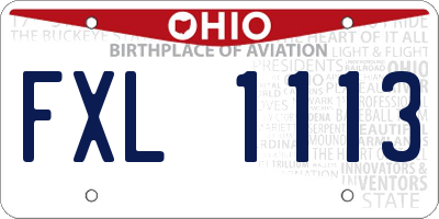 OH license plate FXL1113