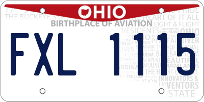 OH license plate FXL1115