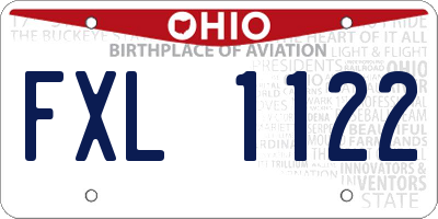 OH license plate FXL1122