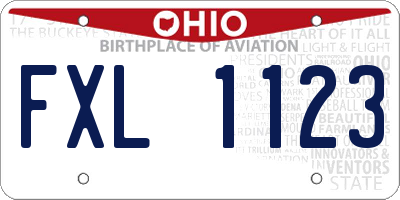 OH license plate FXL1123