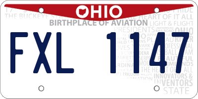 OH license plate FXL1147