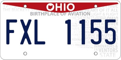 OH license plate FXL1155