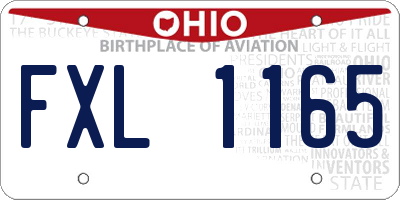 OH license plate FXL1165