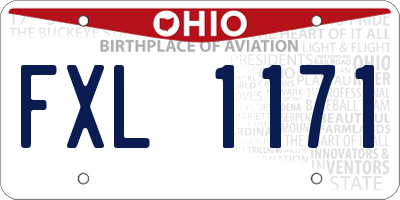OH license plate FXL1171