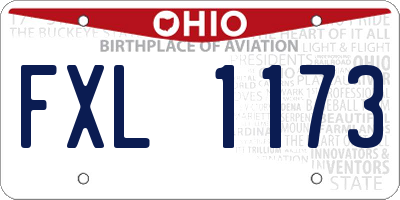 OH license plate FXL1173