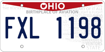 OH license plate FXL1198