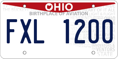 OH license plate FXL1200