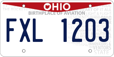 OH license plate FXL1203