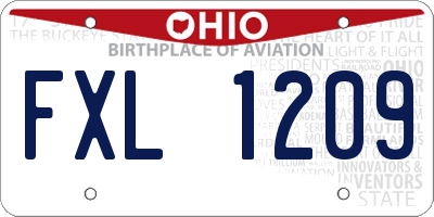 OH license plate FXL1209