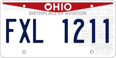 OH license plate FXL1211