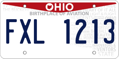 OH license plate FXL1213