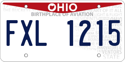 OH license plate FXL1215