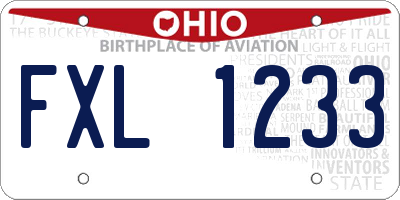 OH license plate FXL1233