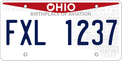OH license plate FXL1237