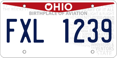 OH license plate FXL1239