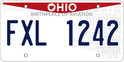 OH license plate FXL1242