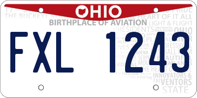 OH license plate FXL1243