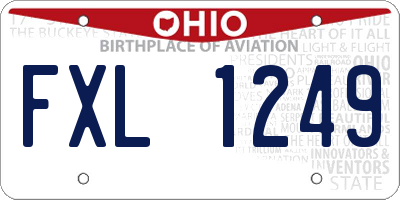 OH license plate FXL1249