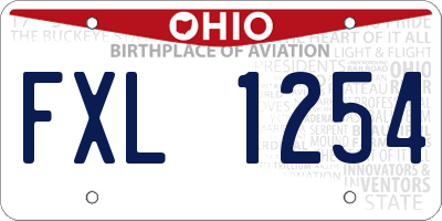 OH license plate FXL1254