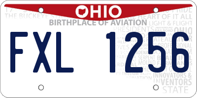 OH license plate FXL1256