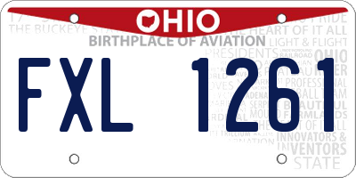 OH license plate FXL1261