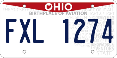 OH license plate FXL1274