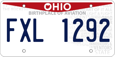 OH license plate FXL1292