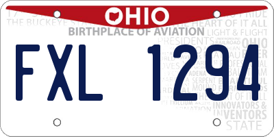 OH license plate FXL1294