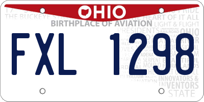 OH license plate FXL1298