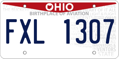 OH license plate FXL1307