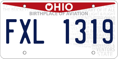 OH license plate FXL1319