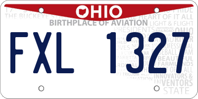 OH license plate FXL1327