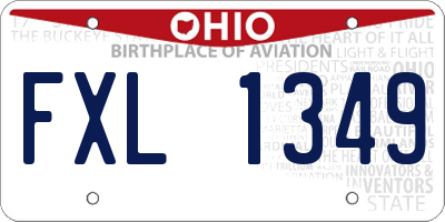 OH license plate FXL1349