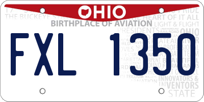 OH license plate FXL1350
