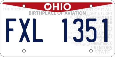OH license plate FXL1351