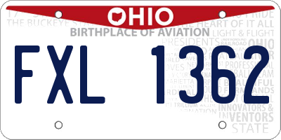 OH license plate FXL1362