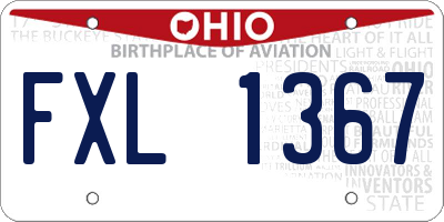 OH license plate FXL1367