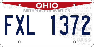 OH license plate FXL1372