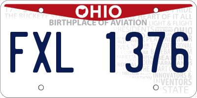 OH license plate FXL1376