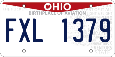 OH license plate FXL1379