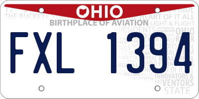 OH license plate FXL1394