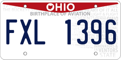 OH license plate FXL1396