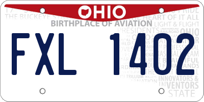 OH license plate FXL1402